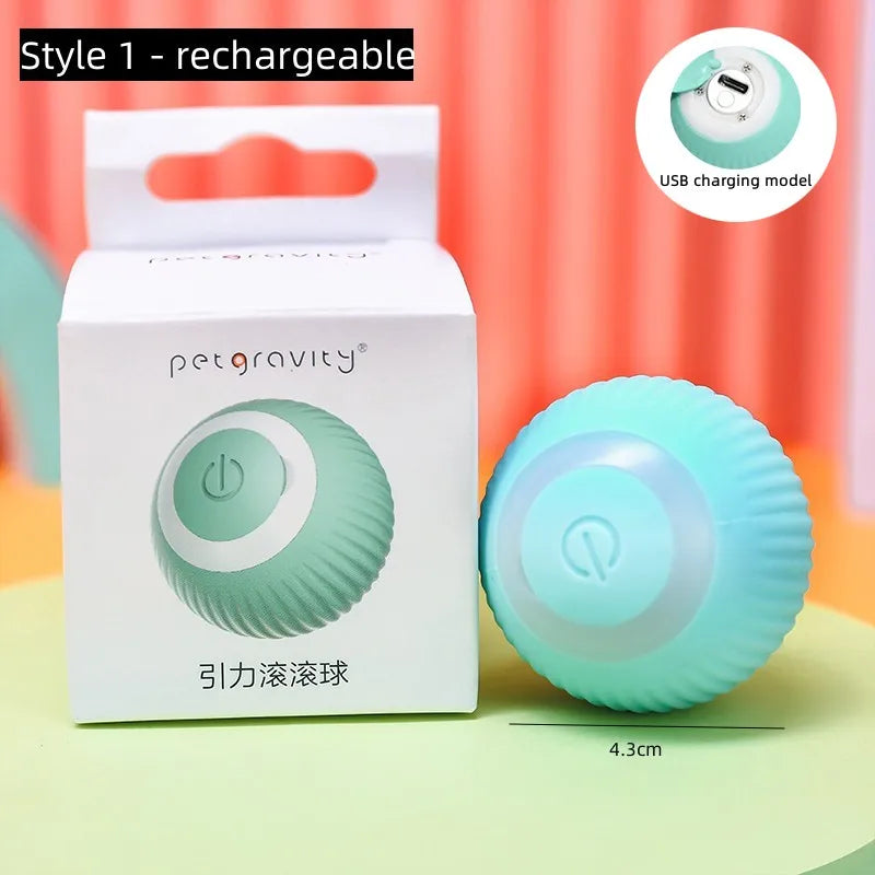 Electric Cat Ball Toys Automatic Rolling Smart Cat Toys for Cats Training Self-moving Kitten Toys for Indoor Interactive Playing