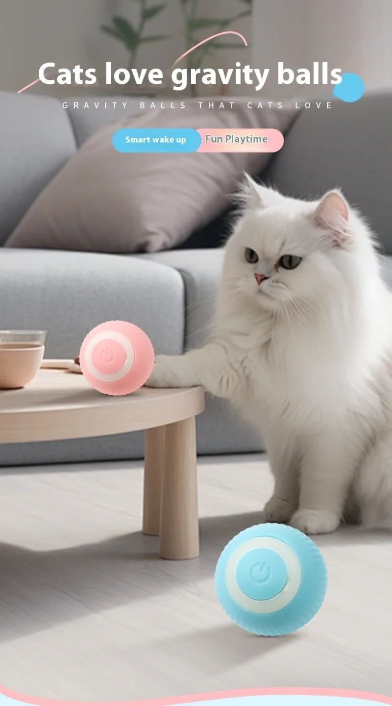Gravity Intelligent Rolling Ball Cat Toys USB Charging Pet Accessorie Grinding Teeth Resistant To Bite Amuse Pet Toys kitten