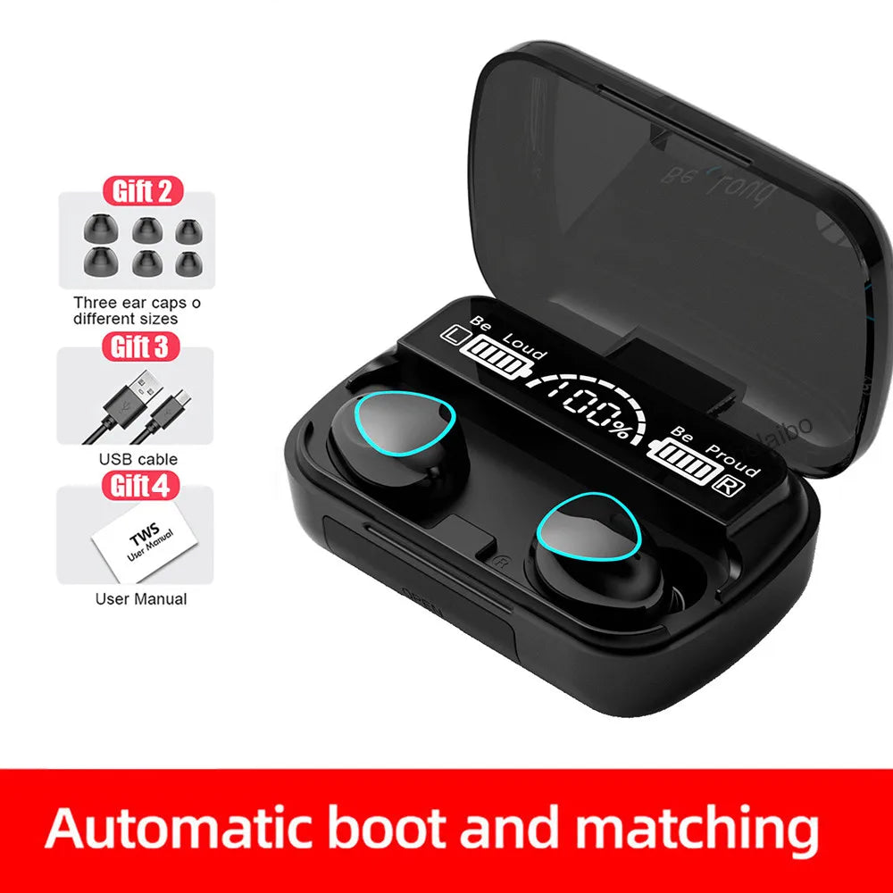 M10 Wireless Headphone Bluetooth Earphones Waterproof Earpieces Sport Earbuds For Huawei iPhone OPPO Xiaomi TWS Music Headset