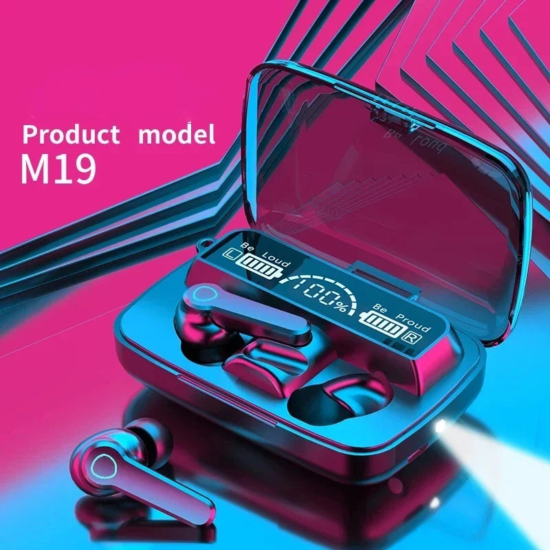 M19 TWS Wireless Headphones Earphones Bluetooth Stereo Noise Reduction Waterproof Sports Earbuds Headsets With Mic