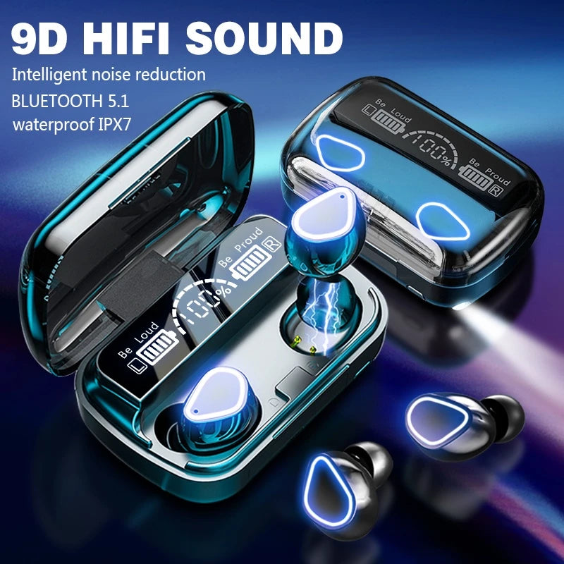 M10 TWS Bluetooth 5.3 Headphones 3500mAh Charging Box Wireless Earphones With Mic 9D Stereo Sports Waterproof Earbuds Headset