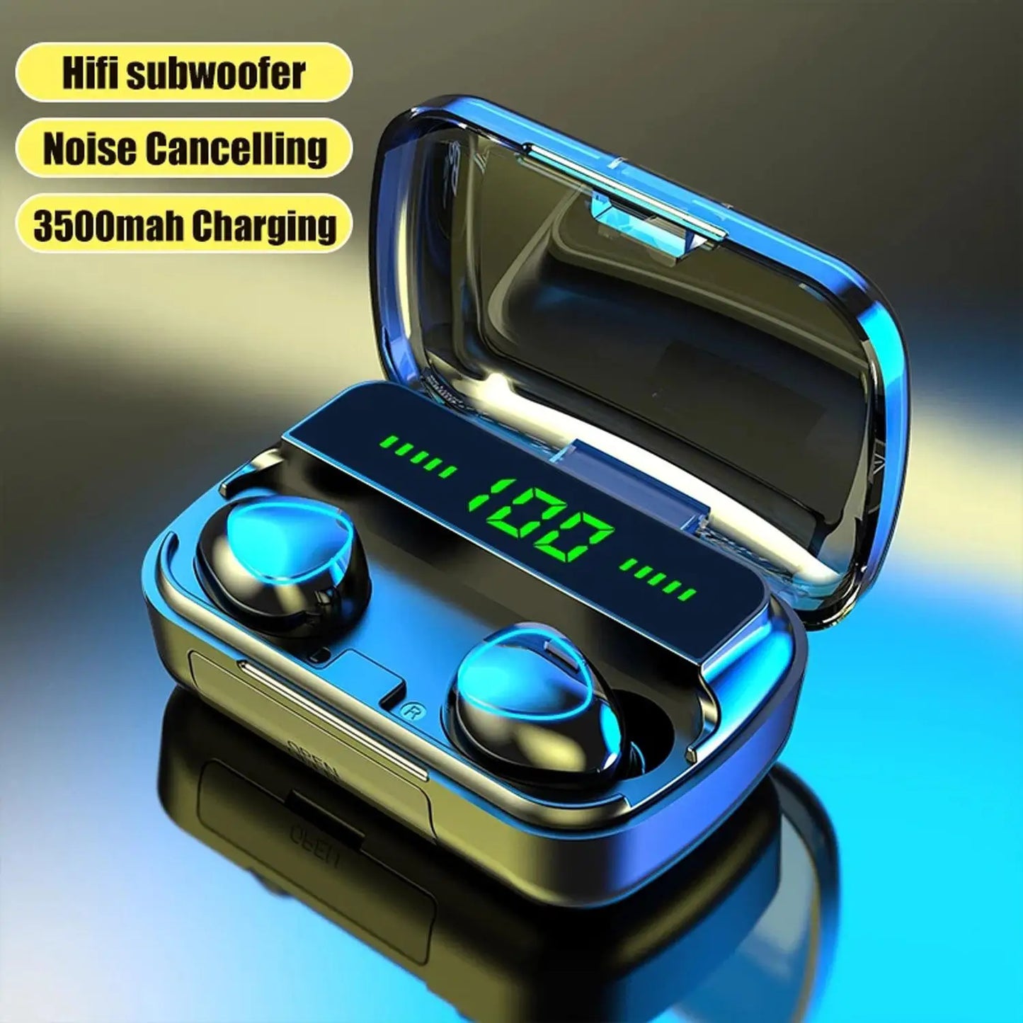 M10 TWS Bluetooth 5.3 Headphones 3500mAh Charging Box Wireless Earphones With Mic 9D Stereo Sports Waterproof Earbuds Headset