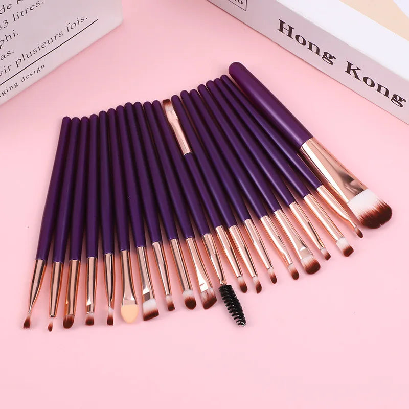 20pcs Makeup Brushes Portable Blush Brush Eyeshadow Brush Loose Powder Brush Beginner Complete Set Of Beauty Tools