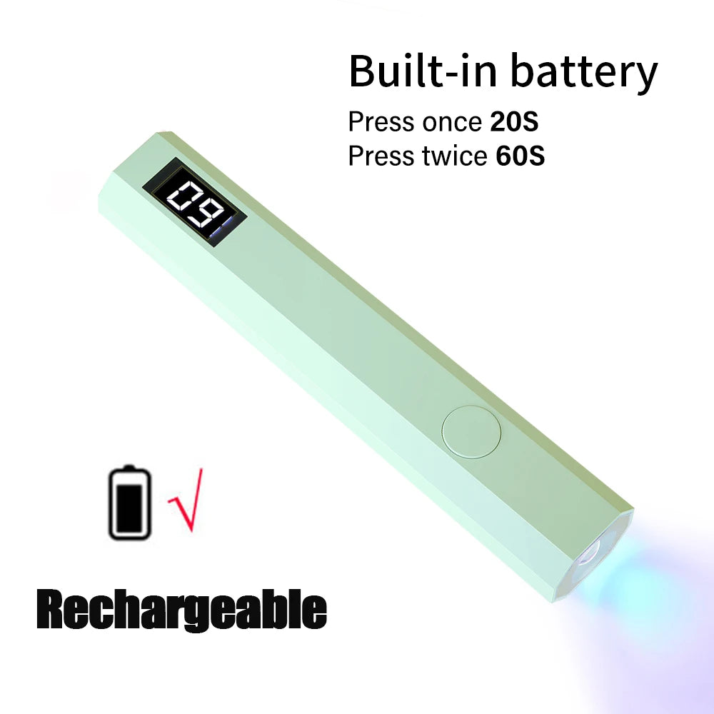 Mini Handheld UV/LED Light for Nails With LED Display Small Portable Mini UV Light for Gel Nail 2 Timer Setting LED Nail Lamp