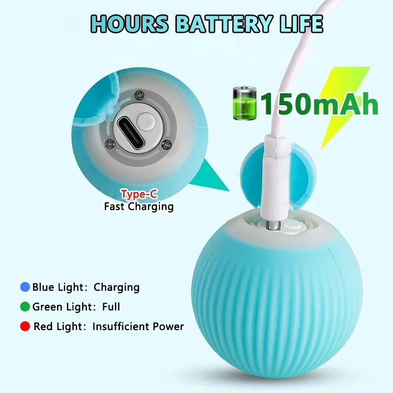 Gravity Intelligent Rolling Ball Cat Toys USB Charging Pet Accessorie Grinding Teeth Resistant To Bite Amuse Pet Toys kitten