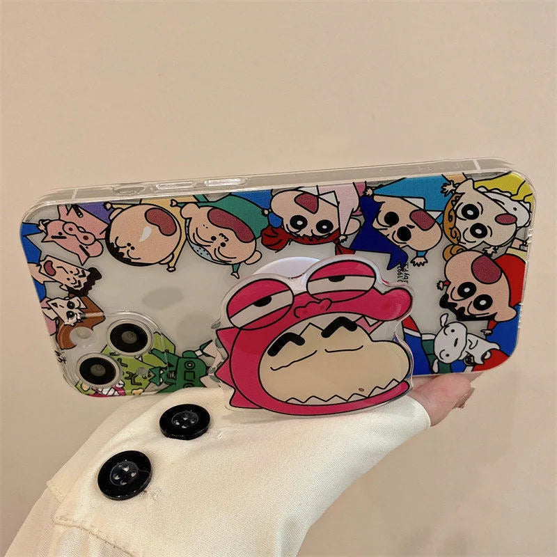 S-Shinchans C-Crayons Avatar bracket Phone Case For iPhone 16 15 14 13 12 11 Mini Pro Max X XR XSMax 7 8 Plus Transparent Cover