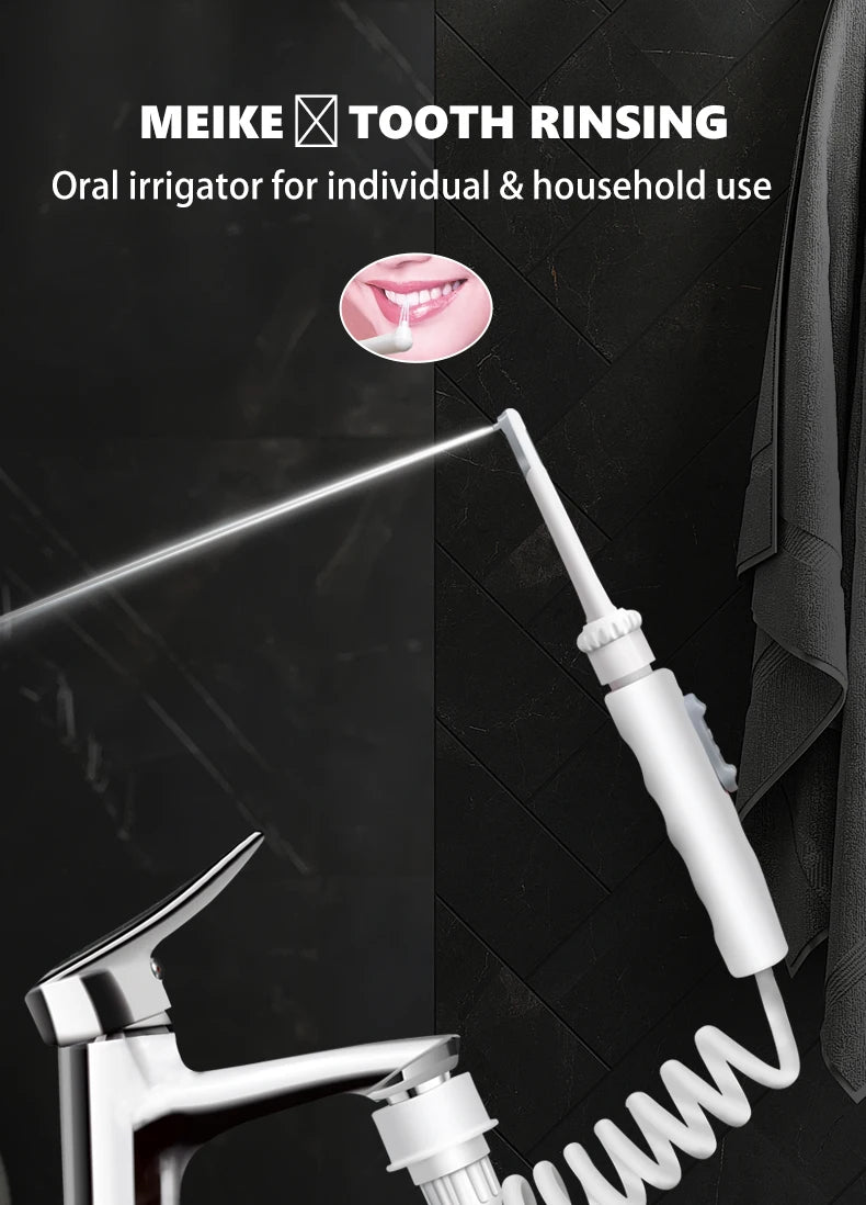New Faucet Oral Irrigator Portable Teeth Cleaner Dental Water Flosser Pressure Adjustable Water Pick Jet Flossing No Charge Need