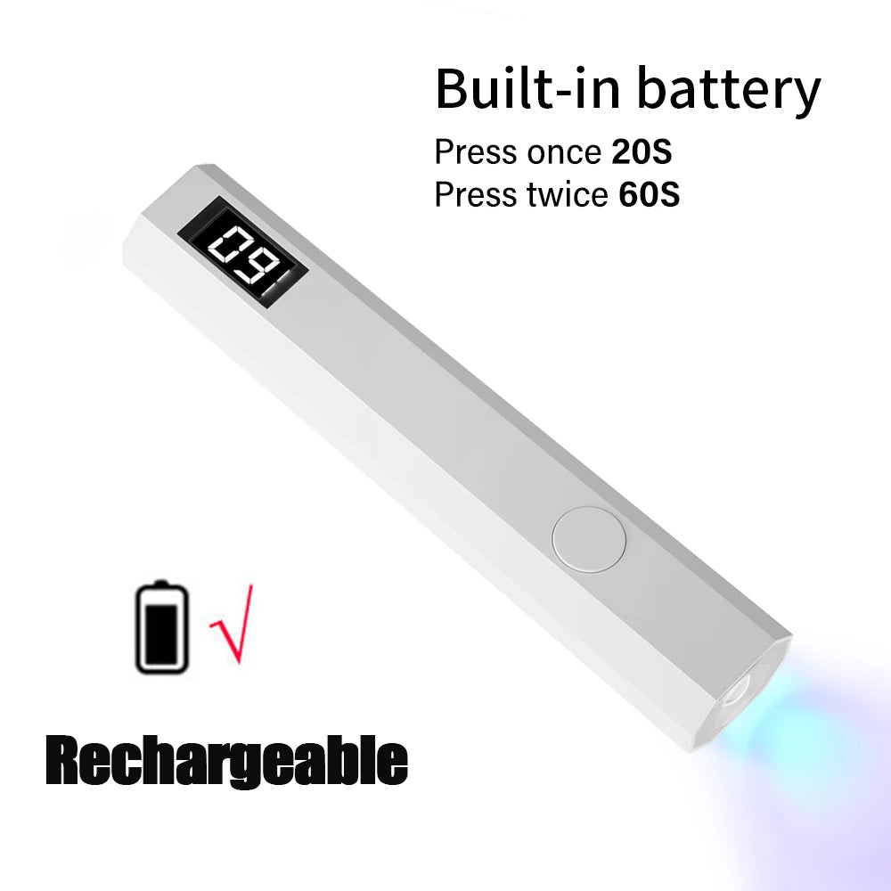 Mini Handheld UV/LED Light for Nails With LED Display Small Portable Mini UV Light for Gel Nail 2 Timer Setting LED Nail Lamp