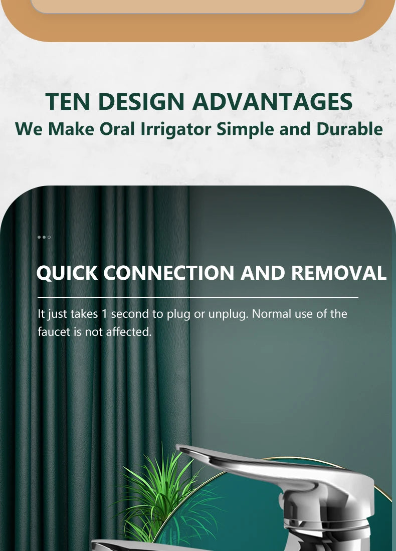 New Faucet Oral Irrigator Portable Teeth Cleaner Dental Water Flosser Pressure Adjustable Water Pick Jet Flossing No Charge Need