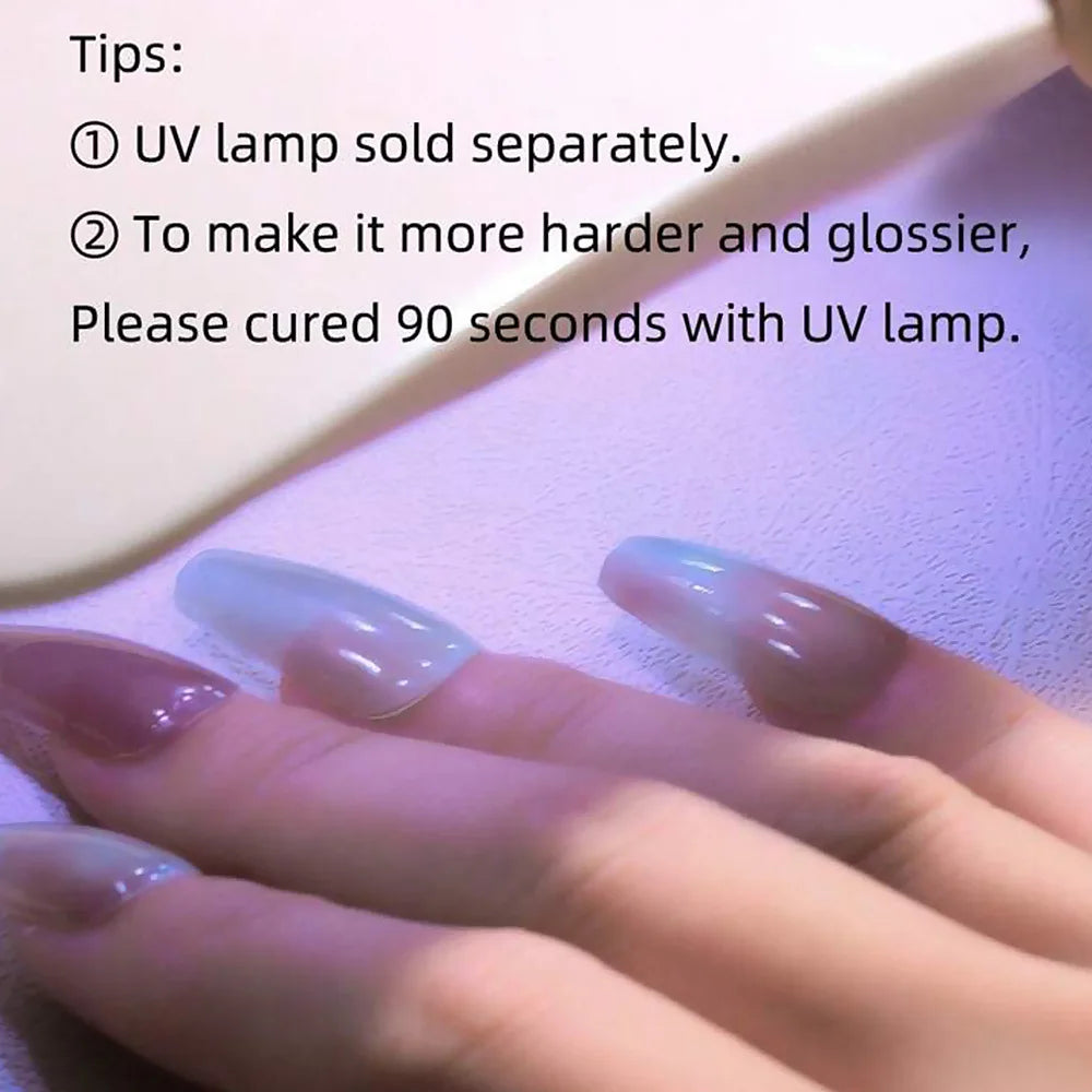 16Tips/Sheet French UV Semi-Cured Gel Nail Wraps Long Lasting Full Cover White Tip Sticker Waterproof LED Lamp Gel Nails Decals