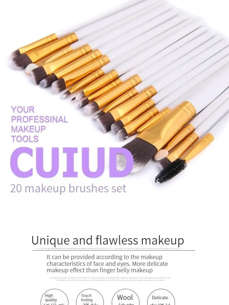 20pcs Makeup Brushes Portable Blush Brush Eyeshadow Brush Loose Powder Brush Beginner Complete Set Of Beauty Tools