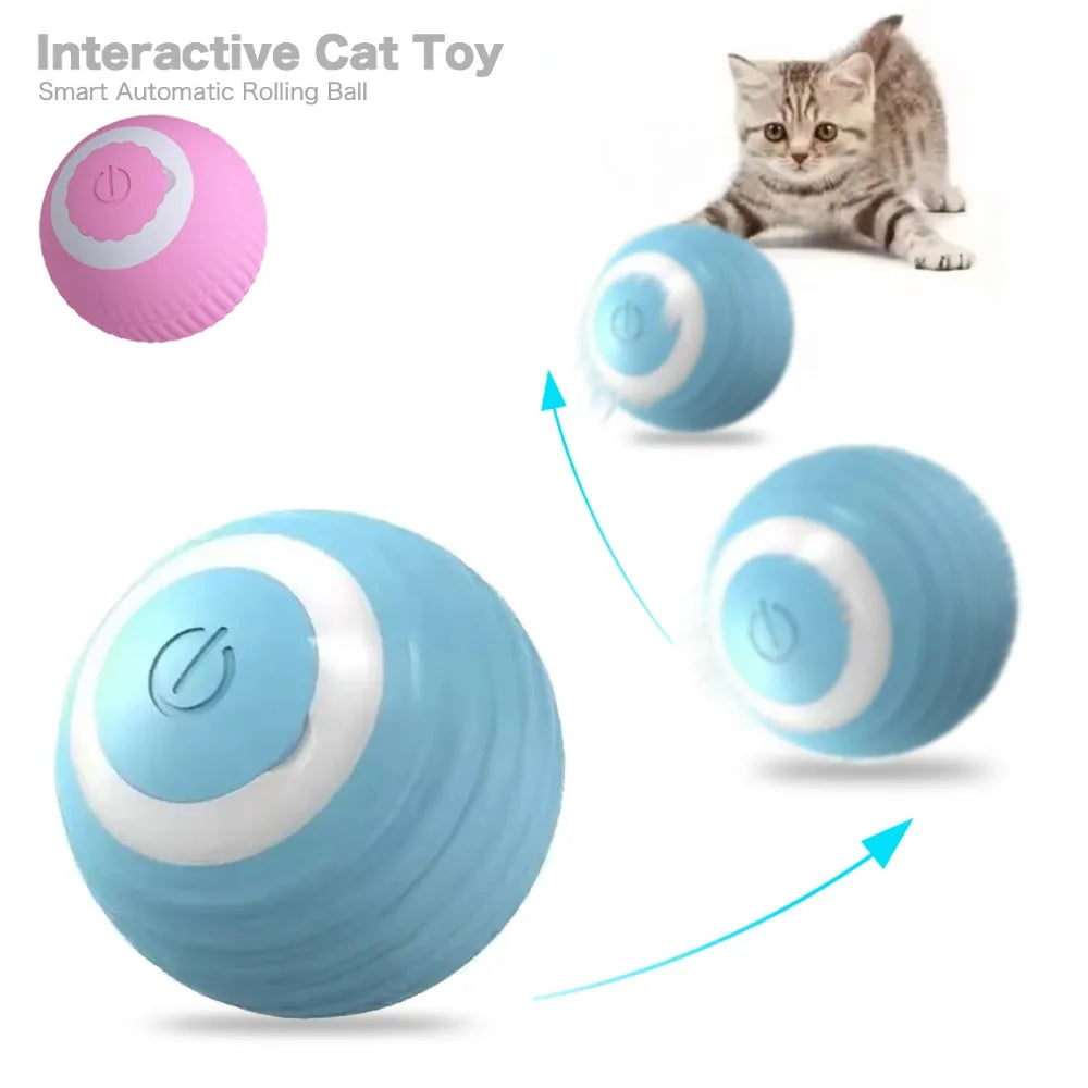 Smart Interactive Cat Toy Training Auto Rolling Ball Self-moving Kitten Auto Rolling Magic Ball Rechargeable Toys for Cats Dogs