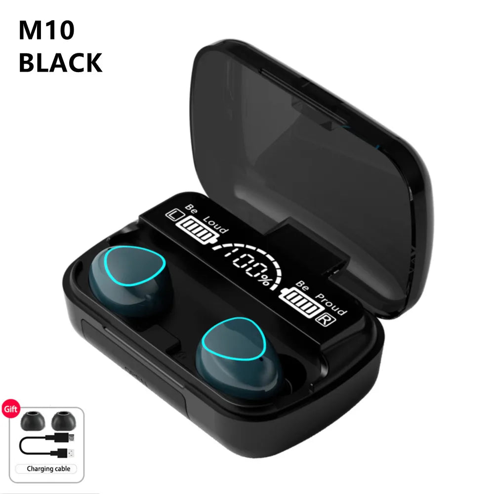 M10 TWS Bluetooth 5.3 Headphones 3500mAh Charging Box Wireless Earphones With Mic 9D Stereo Sports Waterproof Earbuds Headset