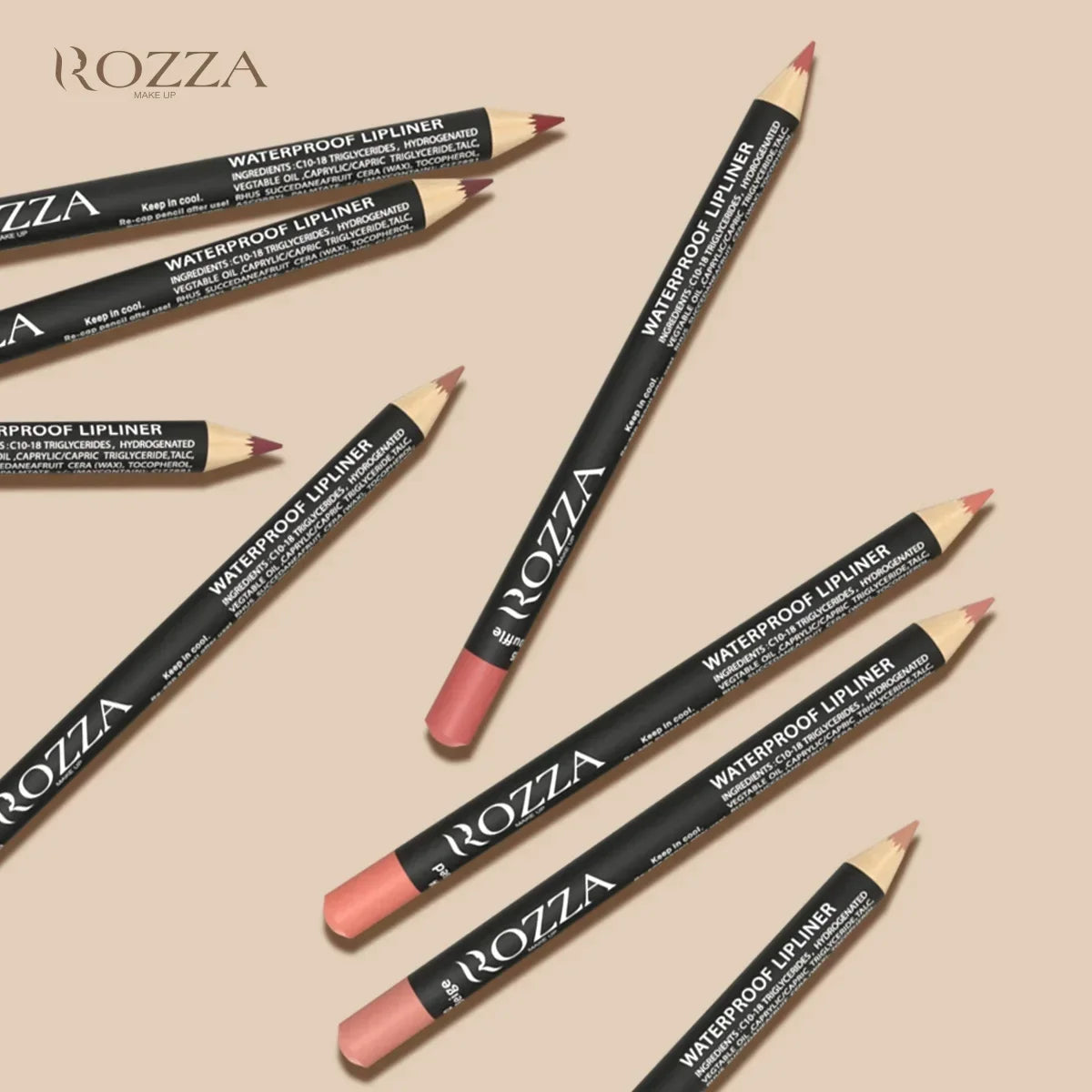 6pcs/Set Rozza Velvet Matte Lip Liner,Long-Lasting Waterproof Finish,Non-Fading,Brown,Pink,Purple Shades,Perfect for All Skins