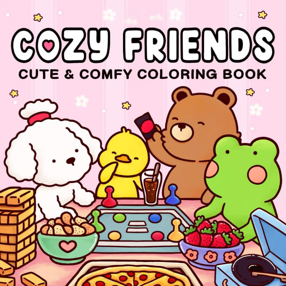 Christmas Coloring Book COZY FRIENDS Coloring Book For Adults And Teens Featuring Adorable Creepy Creatures for Christmas Gifts