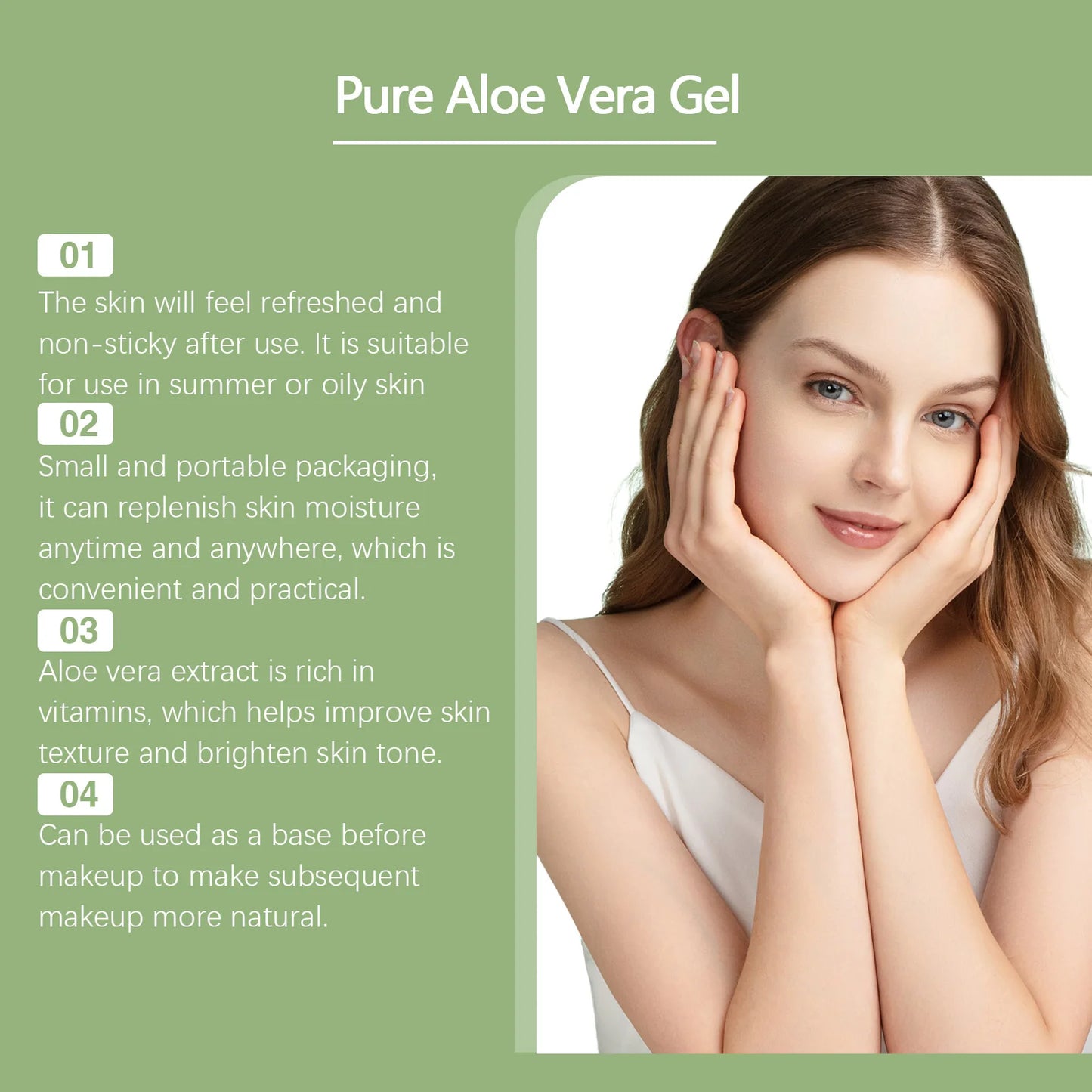 Sunburn Repair Aloe Vera Gel Hydrating Moisturizing Face Cream Relieve Dry Tight Sensitive Skin Care Brightening Facial Cream