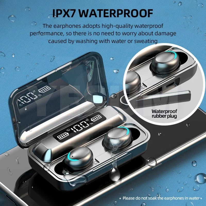 F9-5 TWS Earphone Bluetooth 5.1 Wireless Headphones Hifi Stereo Sport Earbuds Airdots Headset Ps4 Hearing Aids With Mic Handfree