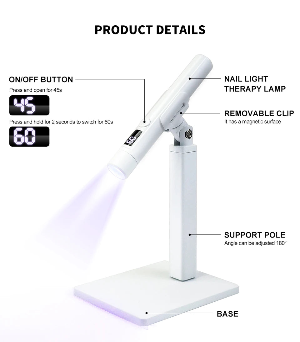 Professional Nail UV LED Lamp Desk With Display Rechargeable Portable Mini Nail Dryer Stand UV Lamp for Nails Art Removable