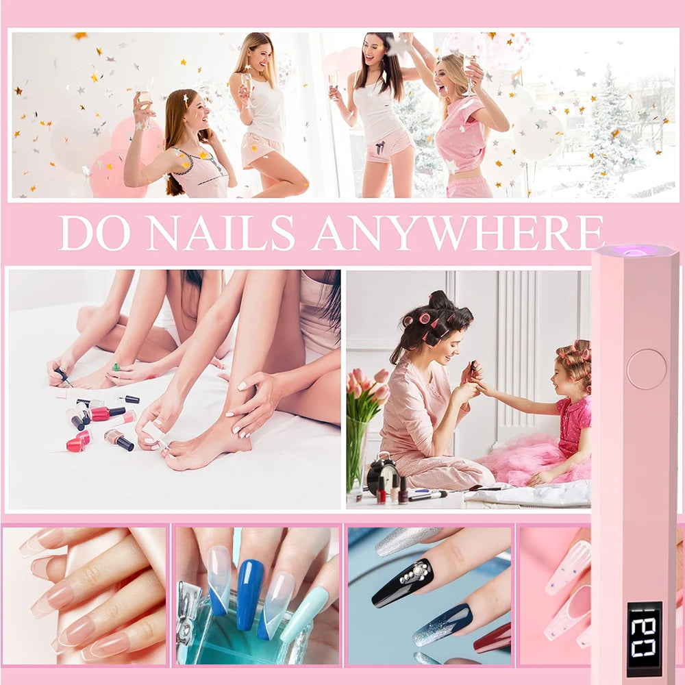 Mini Handheld UV/LED Light for Nails With LED Display Small Portable Mini UV Light for Gel Nail 2 Timer Setting LED Nail Lamp