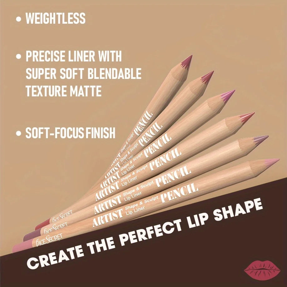 3Pcs Long-Lasting Velvet Lip Liner Matte Lipstick Waterproof Perfect Gift for Valentine's Day, Lip Liner Set