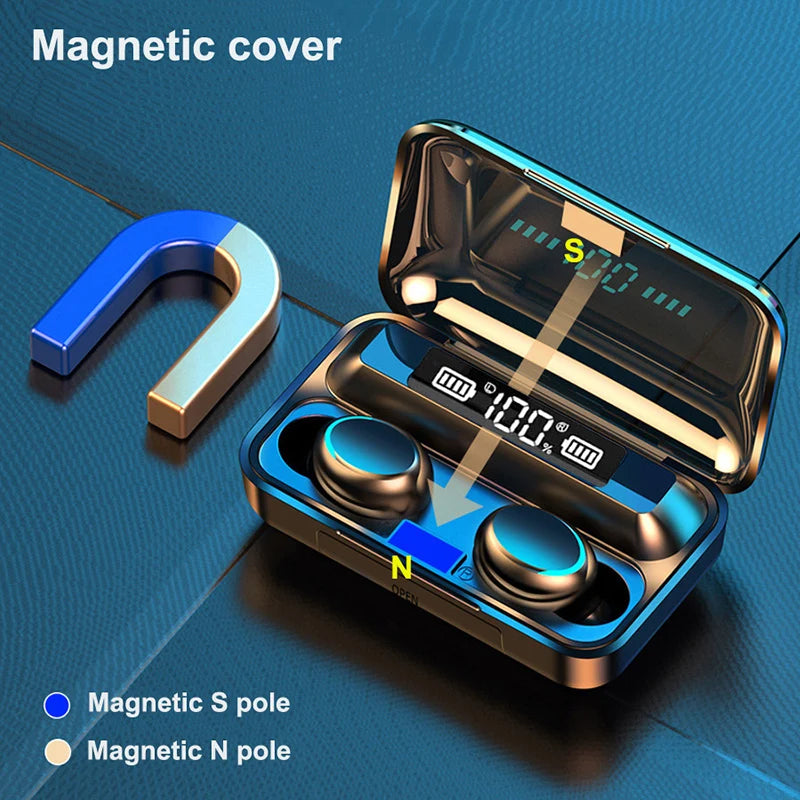 2024 NEW F9-5c TWS Bluetooth Earphones Wireless Headphone 9D Stereo Sports Waterproof Earbuds HD Calling Headset With Microphone
