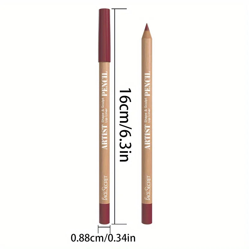 3Pcs Long-Lasting Velvet Lip Liner Matte Lipstick Waterproof Perfect Gift for Valentine's Day, Lip Liner Set
