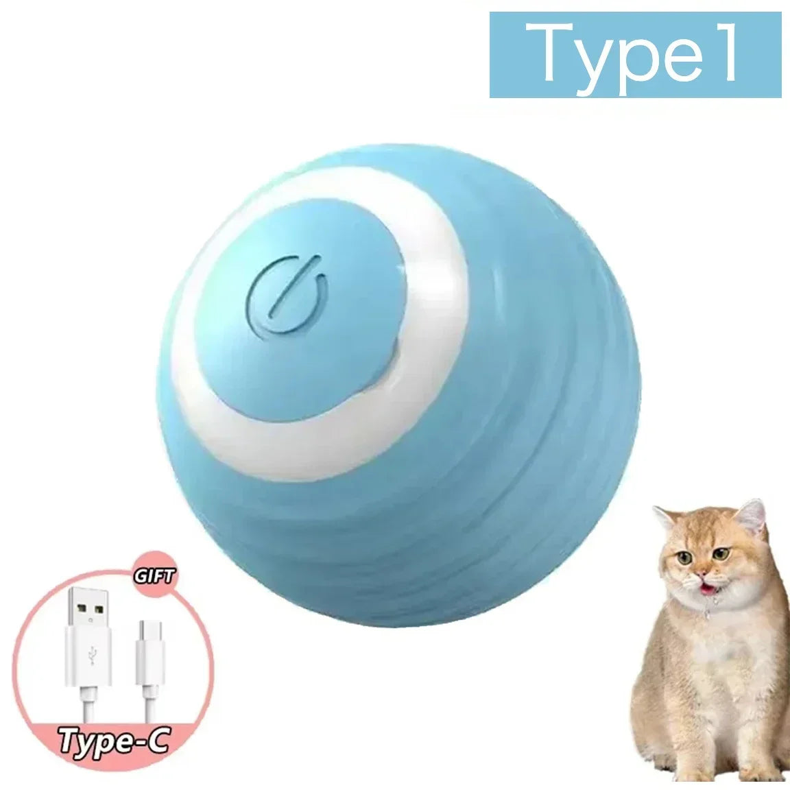Smart Interactive Cat Toy Training Auto Rolling Ball Self-moving Kitten Auto Rolling Magic Ball Rechargeable Toys for Cats Dogs