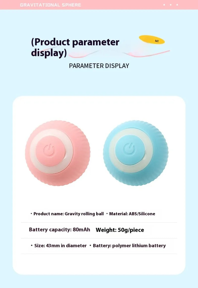 Gravity Intelligent Rolling Ball Cat Toys USB Charging Pet Accessorie Grinding Teeth Resistant To Bite Amuse Pet Toys kitten