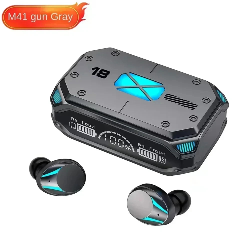 M41 Bluetooth Earphones Wireless Headphones Smart Touch Wireless Headset LED Display Stereo Sound Earbuds for Smartphones