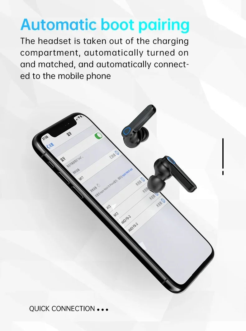 M19 TWS Wireless Headphones Earphones Bluetooth Stereo Noise Reduction Waterproof Sports Earbuds Headsets With Mic