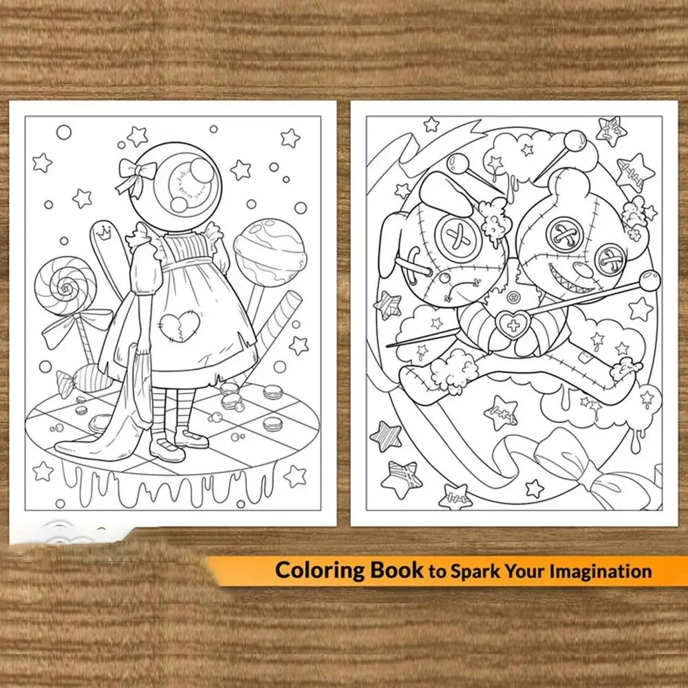 Christmas Coloring Book COZY FRIENDS Coloring Book For Adults And Teens Featuring Adorable Creepy Creatures for Christmas Gifts
