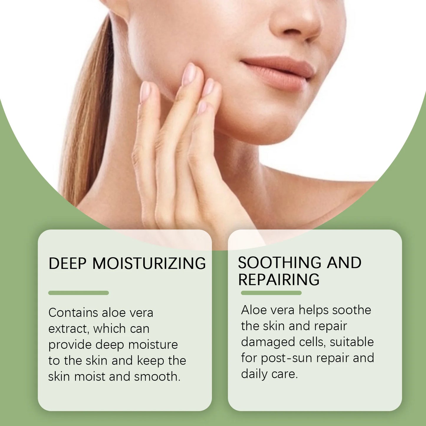 Sunburn Repair Aloe Vera Gel Hydrating Moisturizing Face Cream Relieve Dry Tight Sensitive Skin Care Brightening Facial Cream