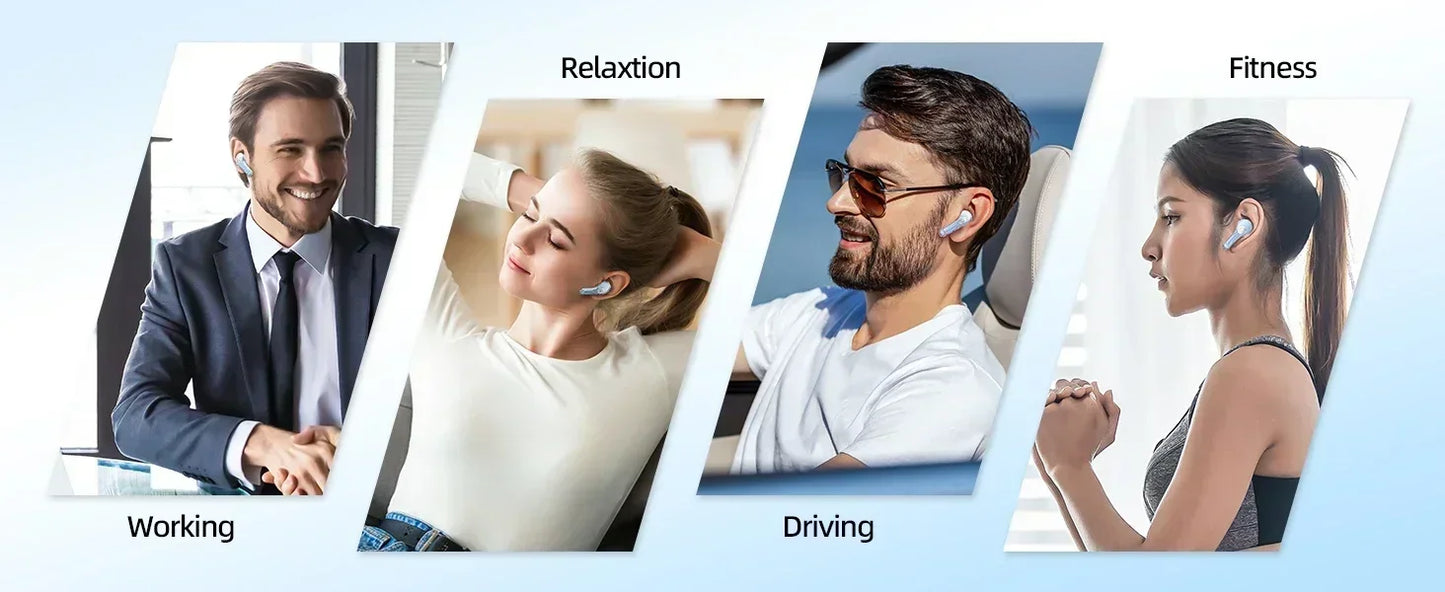 TWS T8 Wireless Earphones Fone Bluetooth Earbuds Transparent Digital Display Mecha Style for Acefast Sport Headphones for Lenovo