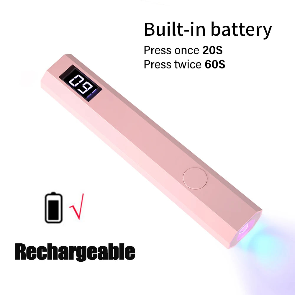 Mini Handheld UV/LED Light for Nails With LED Display Small Portable Mini UV Light for Gel Nail 2 Timer Setting LED Nail Lamp