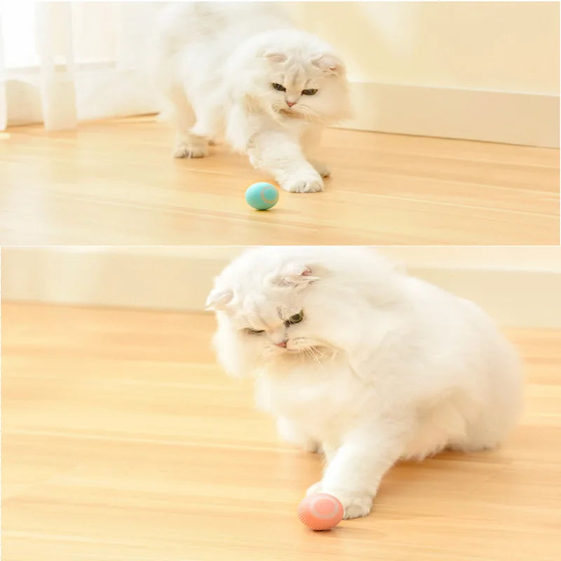 Electric Cat Ball Toys Automatic Rolling Smart Cat Toys for Cats Training Self-moving Kitten Toys for Indoor Interactive Playing
