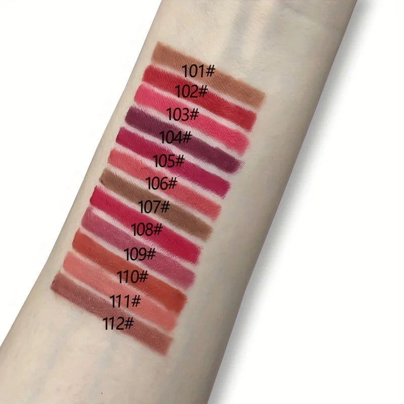 12pcs Lip Liner Pen 12 Colors Waterproof And Sweat-proof Not Easy To Fade Non-stick Cup Nude Lipstick Pencil SET