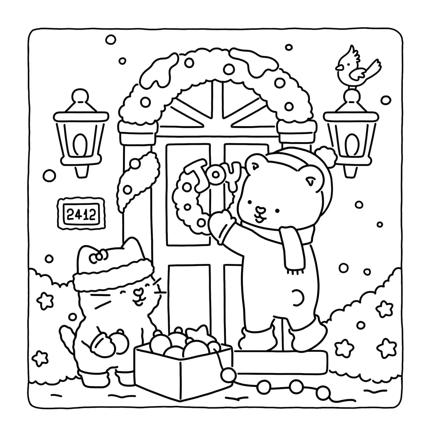 Christmas Coloring Book COZY FRIENDS Coloring Book For Adults And Teens Featuring Adorable Creepy Creatures for Christmas Gifts
