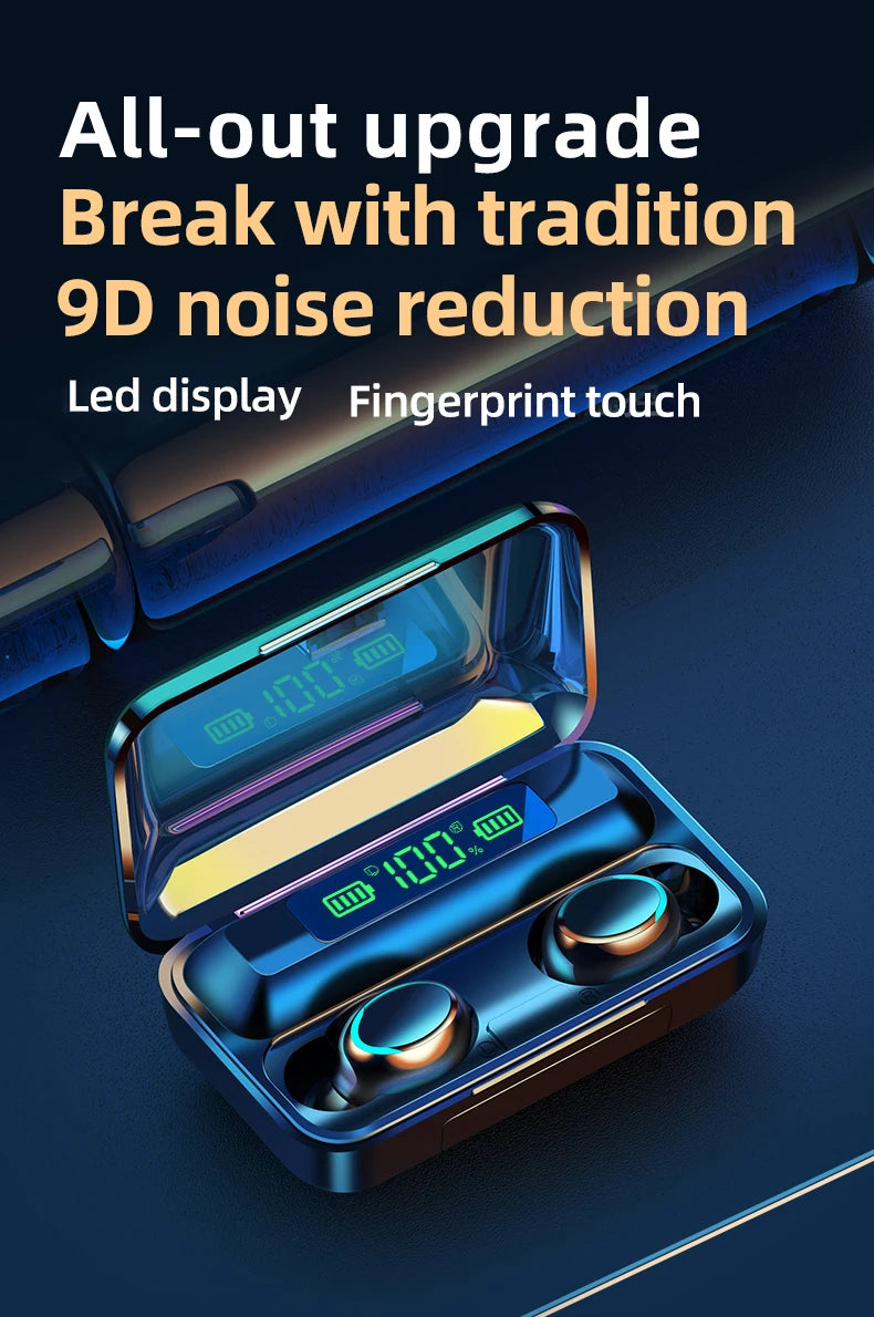 2024 NEW F9-5c TWS Bluetooth Earphones Wireless Headphone 9D Stereo Sports Waterproof Earbuds HD Calling Headset With Microphone