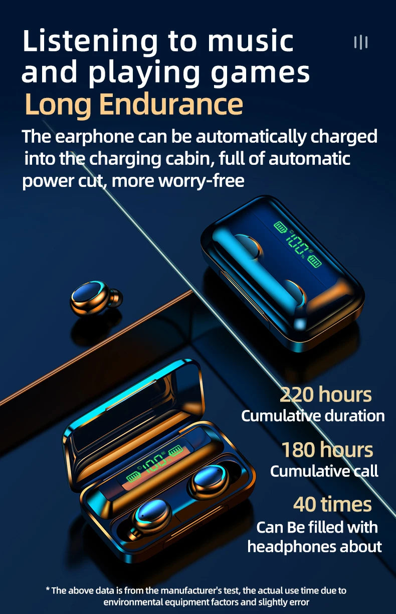 2024 NEW F9-5c TWS Bluetooth Earphones Wireless Headphone 9D Stereo Sports Waterproof Earbuds HD Calling Headset With Microphone