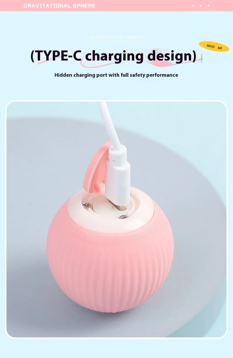 Gravity Intelligent Rolling Ball Cat Toys USB Charging Pet Accessorie Grinding Teeth Resistant To Bite Amuse Pet Toys kitten