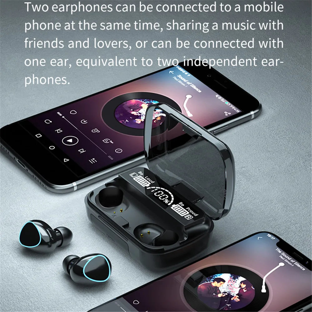 M10 Wireless Headphone Bluetooth Earphones Waterproof Earpieces Sport Earbuds For Huawei iPhone OPPO Xiaomi TWS Music Headset