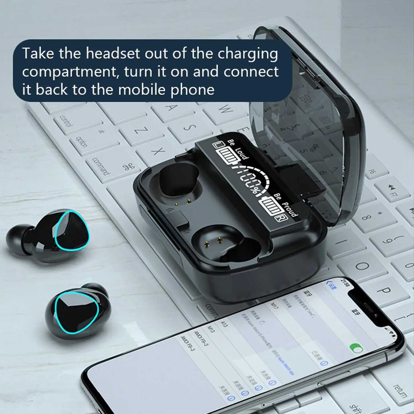M10 TWS Bluetooth 5.3 Headphones 3500mAh Charging Box Wireless Earphones With Mic 9D Stereo Sports Waterproof Earbuds Headset