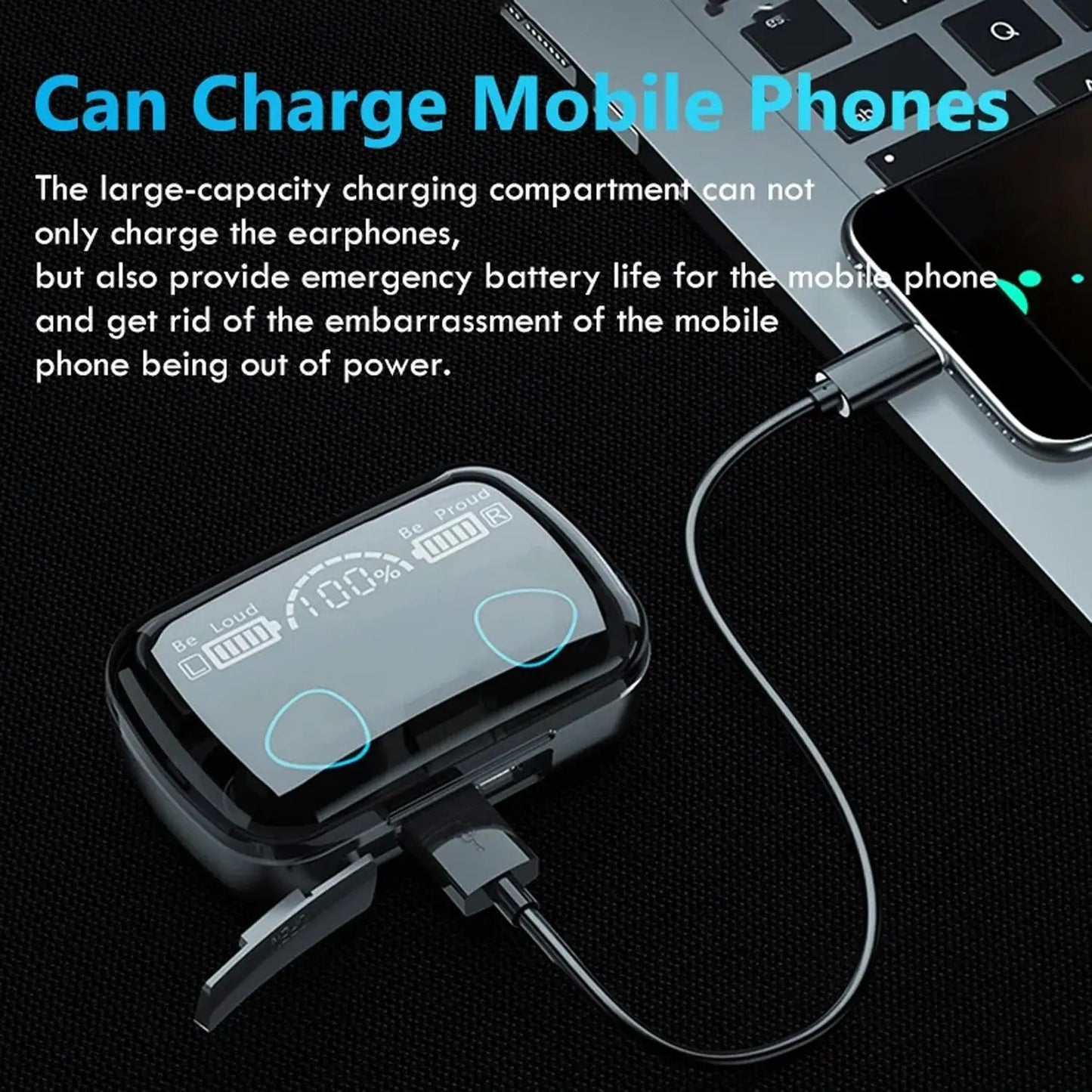 M10 TWS Bluetooth 5.3 Headphones 3500mAh Charging Box Wireless Earphones With Mic 9D Stereo Sports Waterproof Earbuds Headset