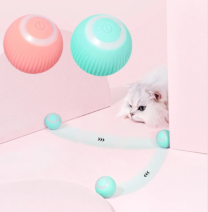 Electric Cat Ball Toys Automatic Rolling Smart Cat Toys for Cats Training Self-moving Kitten Toys for Indoor Interactive Playing