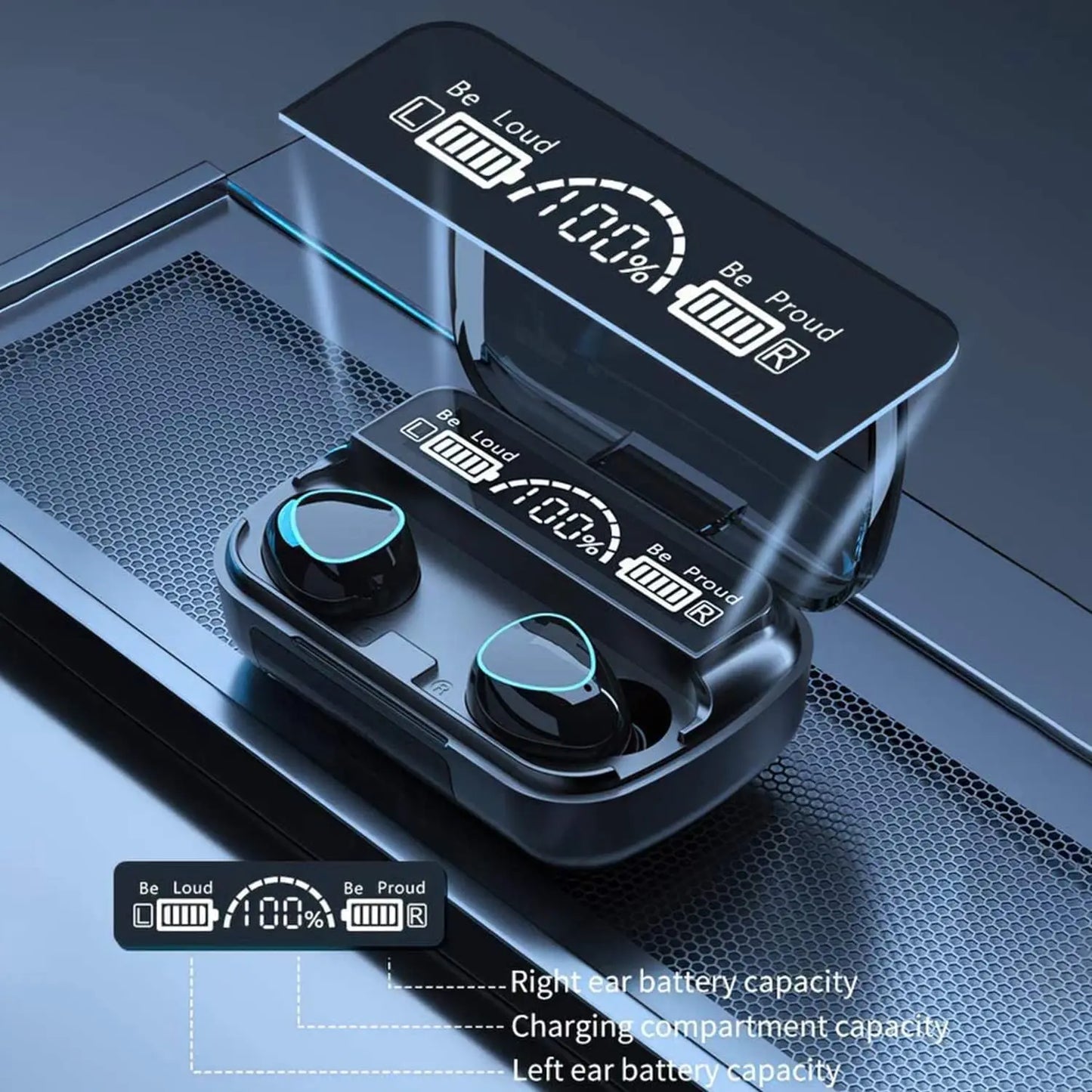 M10 TWS Bluetooth 5.3 Headphones 3500mAh Charging Box Wireless Earphones With Mic 9D Stereo Sports Waterproof Earbuds Headset