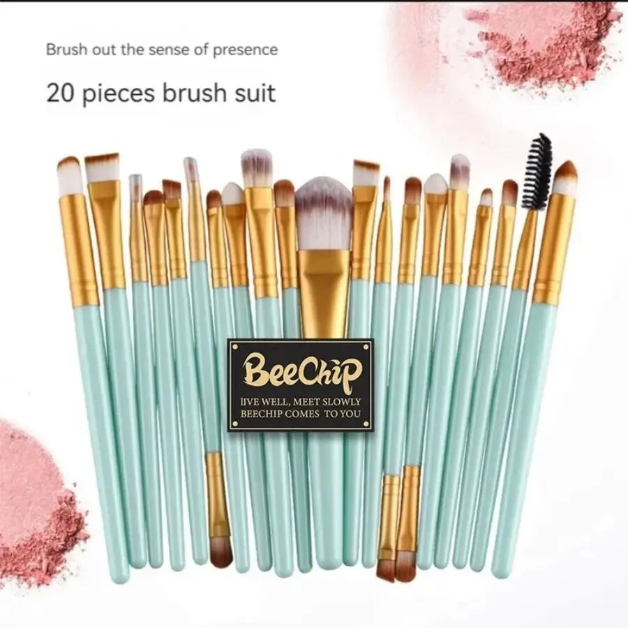 20pcs Makeup Brushes Portable Blush Brush Eyeshadow Brush Loose Powder Brush Beginner Complete Set Of Beauty Tools