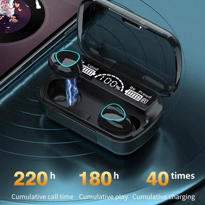 M10 TWS Bluetooth 5.3 Headphones 3500mAh Charging Box Wireless Earphones With Mic 9D Stereo Sports Waterproof Earbuds Headset