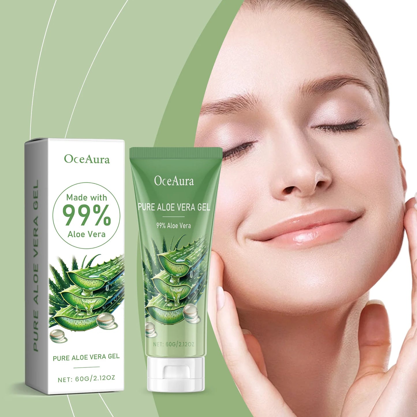 Sunburn Repair Aloe Vera Gel Hydrating Moisturizing Face Cream Relieve Dry Tight Sensitive Skin Care Brightening Facial Cream