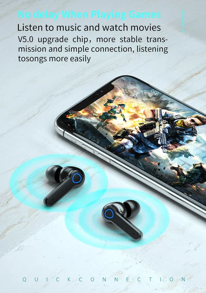 M19 TWS Wireless Headphones Earphones Bluetooth Stereo Noise Reduction Waterproof Sports Earbuds Headsets With Mic