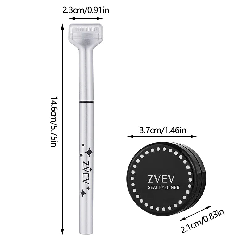 ZVEV Lazy Lower Eyelash Stamp Eyeliner Waterproof Sweatproof Combo Pack No Color Loss 2-in-1 Beginner Convenient